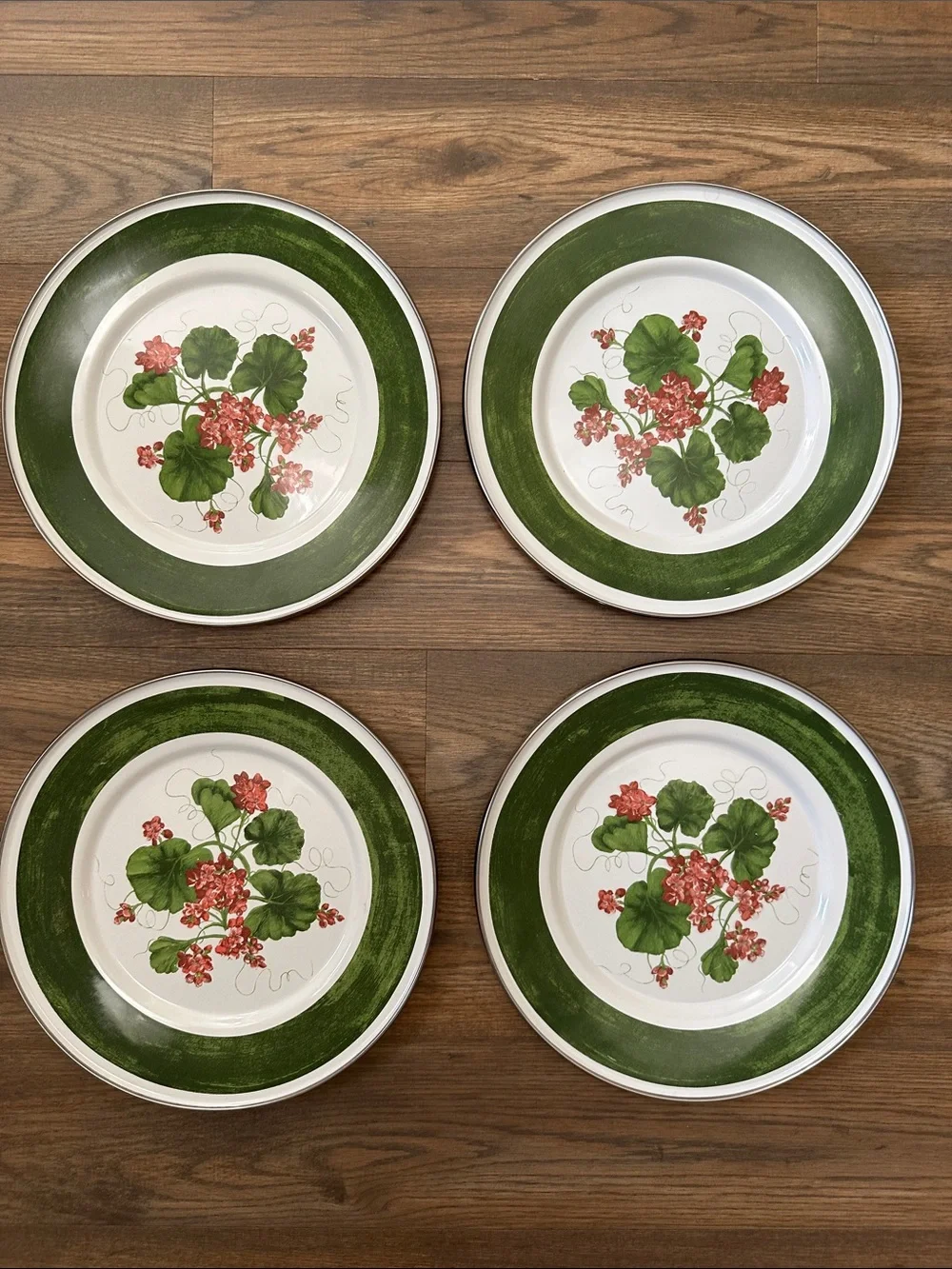 Geranium plate set of 4 - the golden rabbit